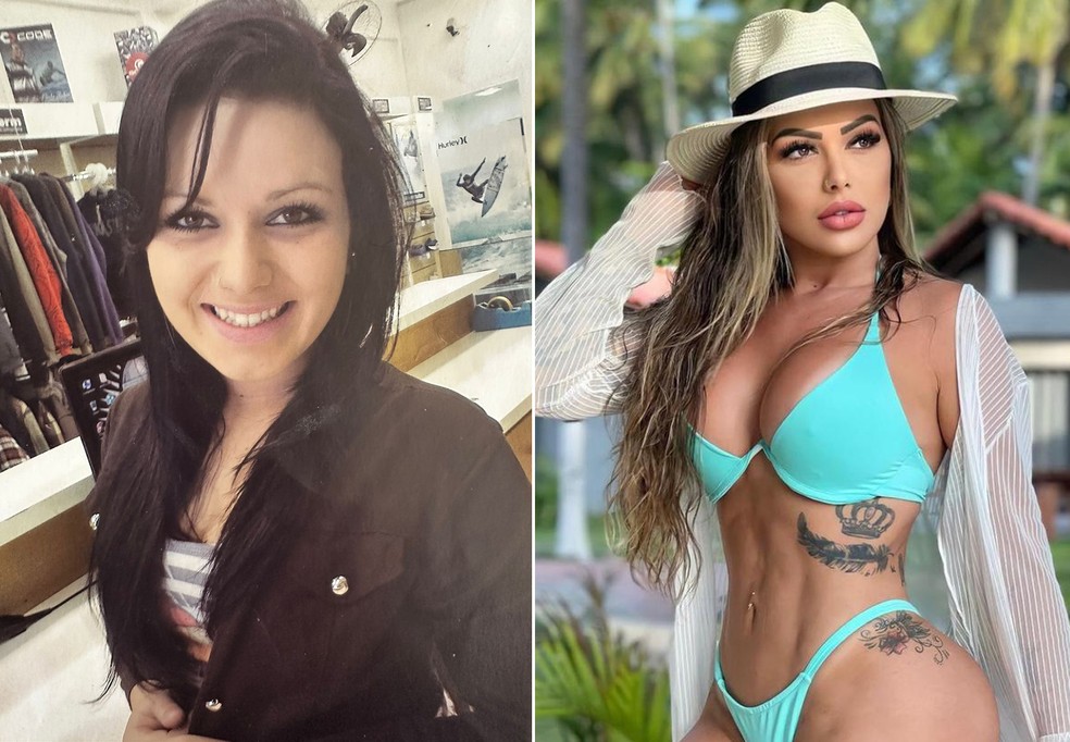 J&eacute;ssica Juliane antes e depois de pl&aacute;sticas &mdash; Foto: Divulga&ccedil;&atilde;o
