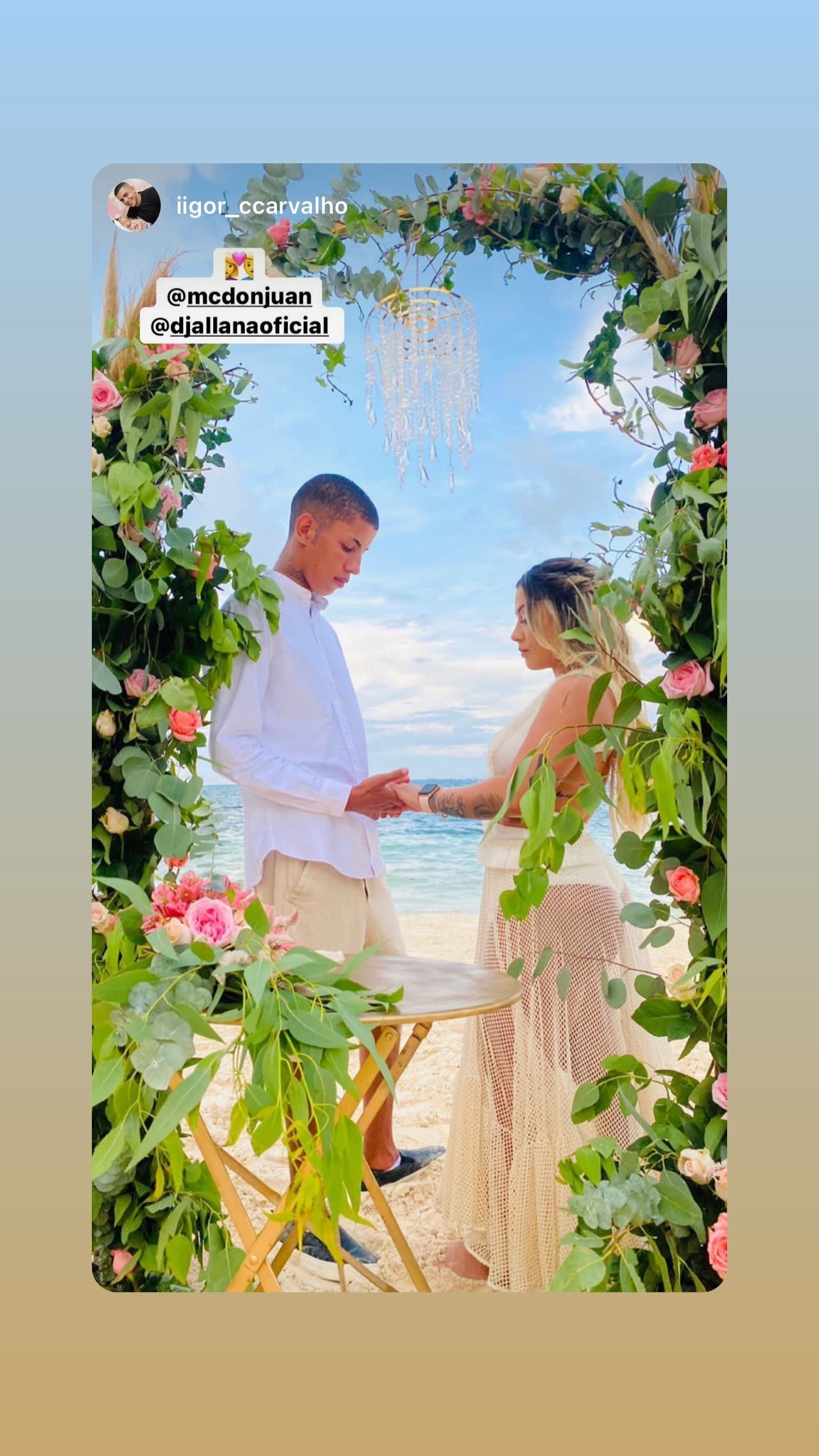MC Don Juan e DJ Allana se casam em Cancún (Foto: Reprodução/Instagram)