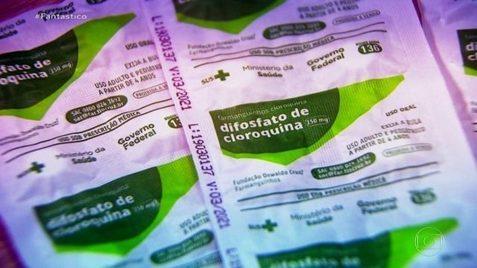 Governo federal fez estoques de comprimidos de cloroquina. Segundo especialistas, remédio não tem eficácia comprovada.  — Foto: Fantástico