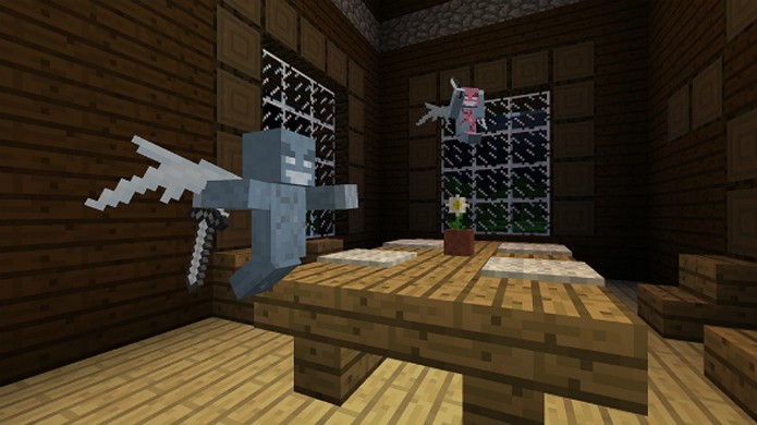 Os numerosos espíritos Vex infestam a macabra mansão Woodland mansion na atualização de Minecraft (Foto: Reprodução/PCGamesN)