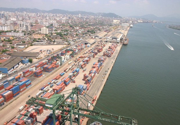 Porto de Santos (SP) (Foto: Divulgação/ Portal Governo Brasil)