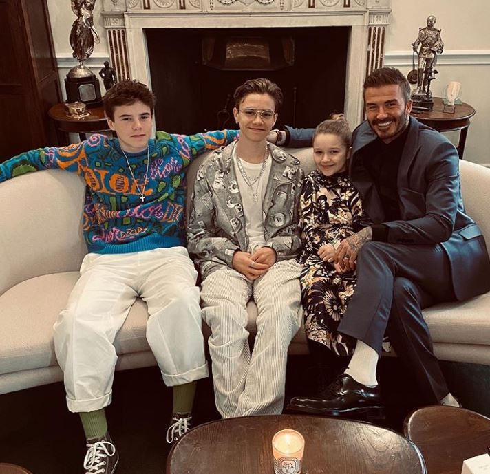 David Beckham e os filhos (Foto: Instagram)