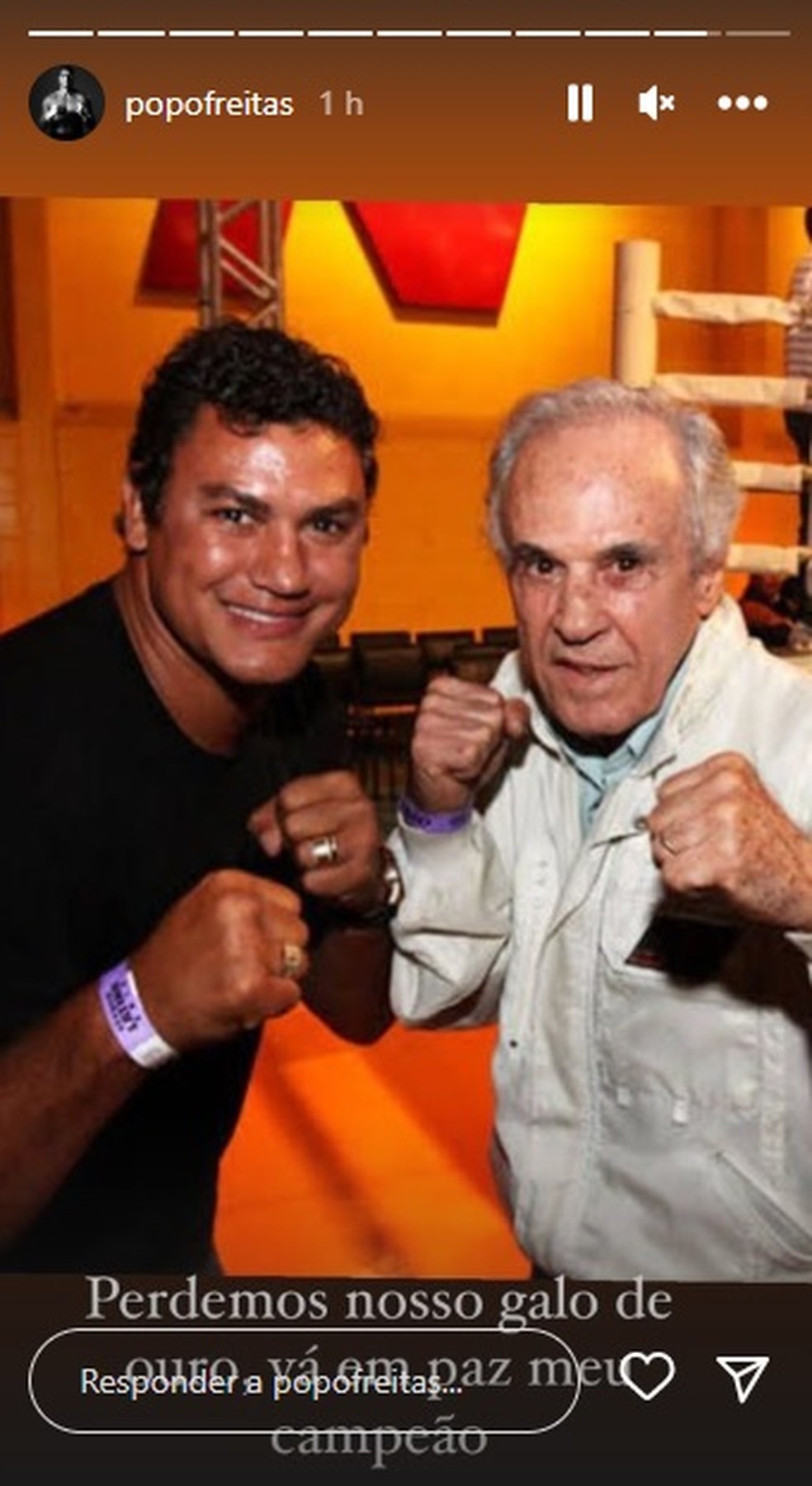Popó presta sua homenagem a Éder Jofre — Foto: Reprodução Instagram