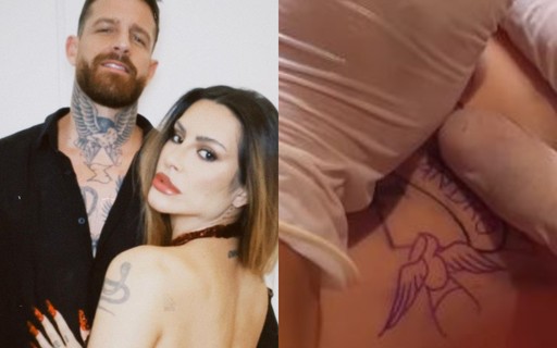 Cleo faz tatuagem com nome do marido, Leandro