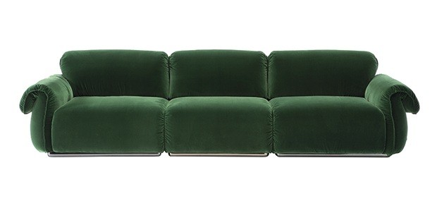 Icon, de madeira e veludo, 3,17 x 0,78 x 1,06 m, de Michele Menescardi. Natuzzi, R$ 79.757 (Foto: Divulgação)