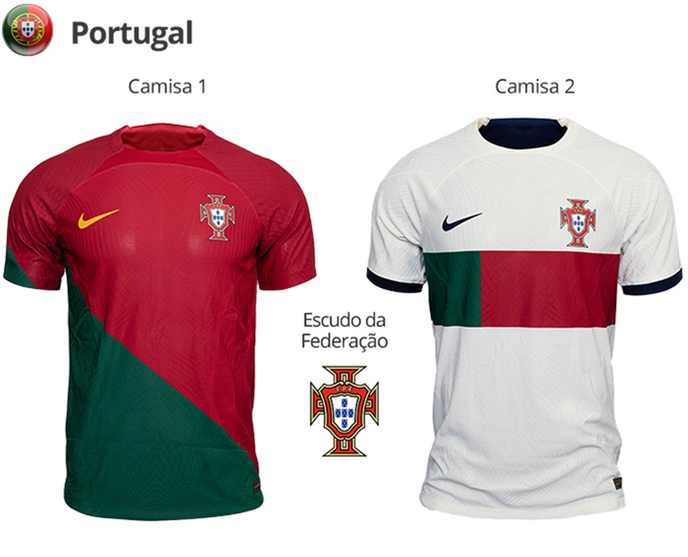Uniformes de Portugal para a Copa do Mundo de 2022 — Foto: Divulgação