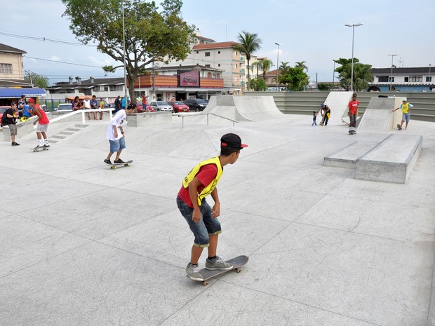 Praça foi reformada e reinaugurada em São Vicente (Foto: Julio Cesar / Prefeitura de Sâo Vicente)