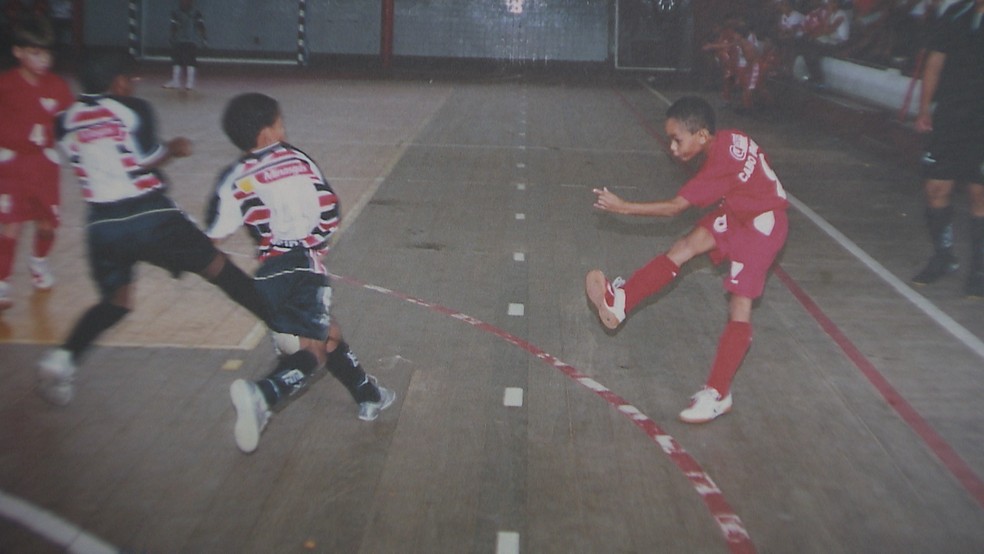 Matheus Cunha nos tempos de futsal no Clube Cabo Branco, em JoÃ£o Pessoa â Foto: Arquivo Pessoal
