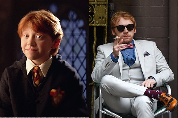Rupert Grint em Harry Potter e na série Snatch (Foto: Divulgação)