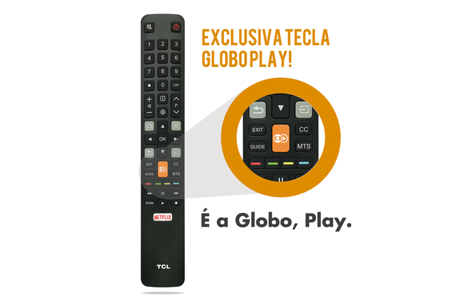 Botão exclusivo para o app da Globo Play promete facilitar acesso aos vídeos (Foto: Divulgação/TCL)
