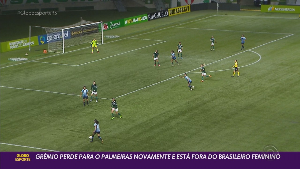 Grmio perde para o Palmeiras novamente e est fora do Brasileiro feminino
