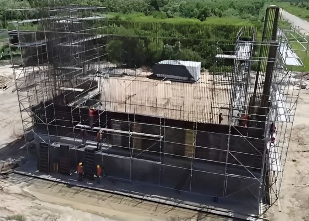 Construção da ponte da Rota Bioceânica avança nas duas margens do rio Paraguai — Foto: MPOC/Divulgação