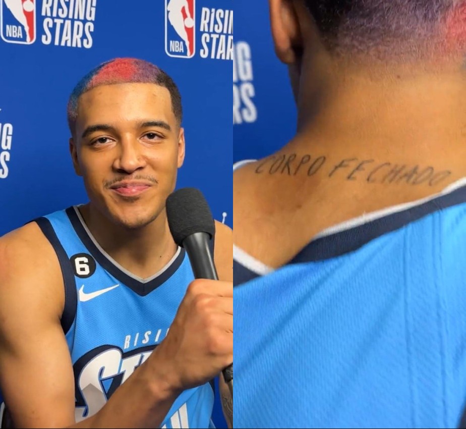 Calouro do San Antonio Spurs, Jeremy Sochan tem tatuagem brasileira