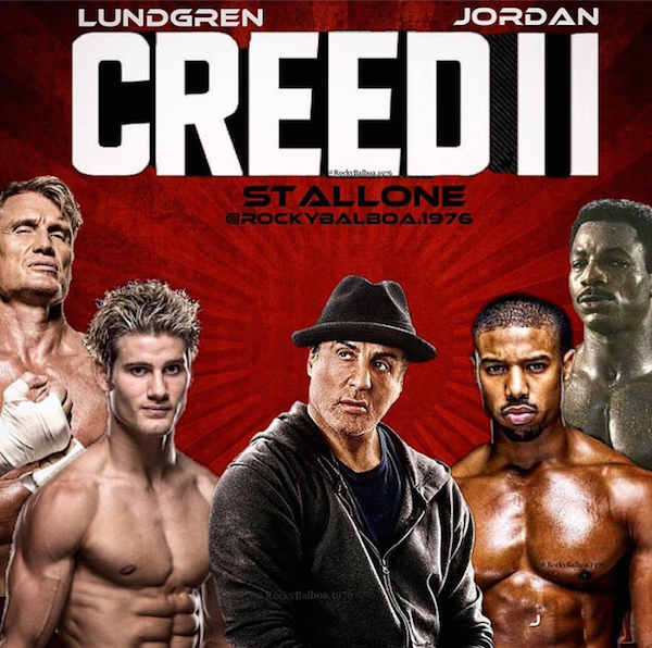 Um pôster feito por um fã para Creed 2 com Rocky Balboa e a presença do lutador de MMA (Foto: Twitter)