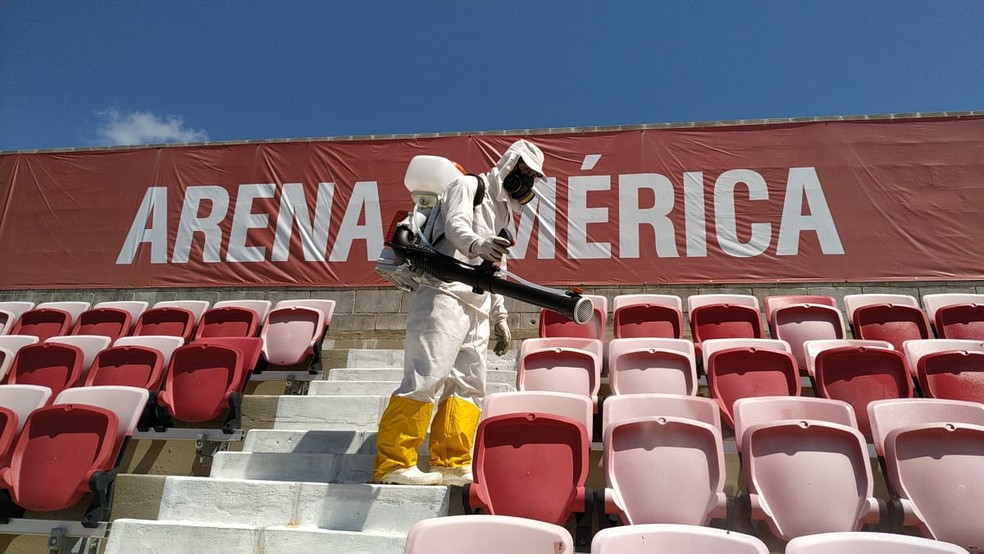 Arena América passa por desinfecção — Foto: Canindé Pereira/América FC