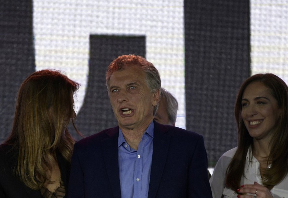 Mauricio Macri participa de encontro com apoiadores após perder eleições na Argentina — Foto: Juan Mabromata/AFP