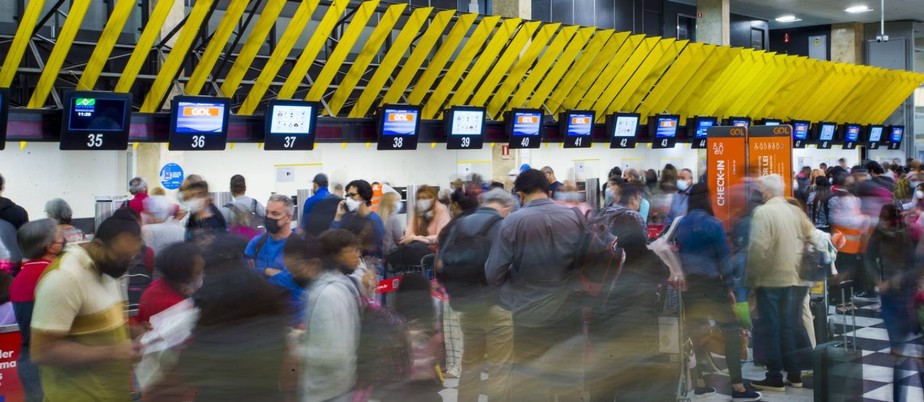 Guiches de check-in no Aeroporto de Congonhas, em SP Foto: Edilson Dantas / Agência O Globo