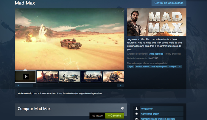 Como baixar e instalar Mad Max no PS4, Xbox One e PC (Foto: Reprodução/Feipe Vinha)
