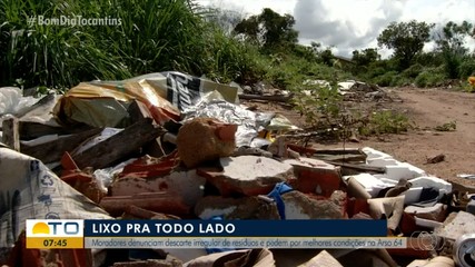 Moradores denunciam o descarte irregular de resíduos na Arso 64