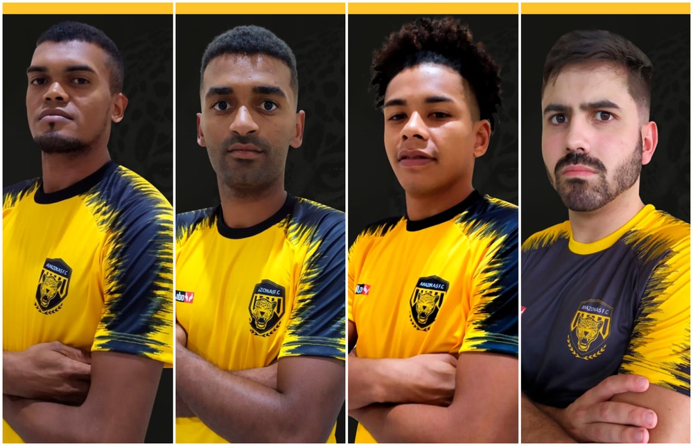 Na sequÃªncia: Pelezinho, Paulinho, OtÃ¡vio e Iago (Foto: DivulgaÃÂ§Ã£o)