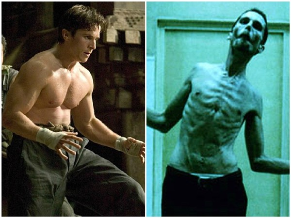 Christian Bale em 2008 e 2004 (Foto: Getty Images)