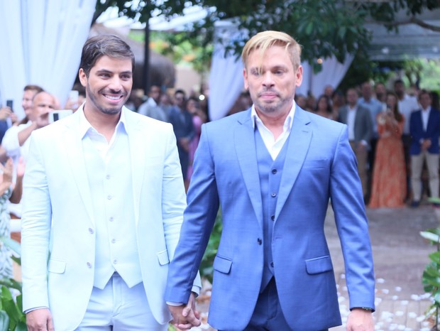 Casamento de Bruno Chateaubriand e Diogo Bocca (Foto: Anderson Borde/AgNews)