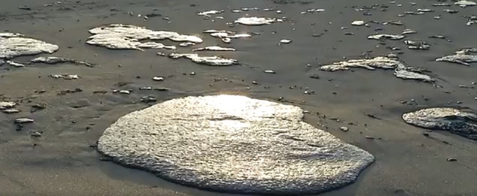 Chega a oito o número cidades do RN que registram manchas de óleo em suas praias — Foto: Reprodução