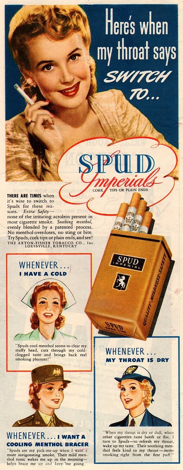 Anúncio antigo oferece cigarro como remédio para gripe e garganta (Foto: Reprodução)