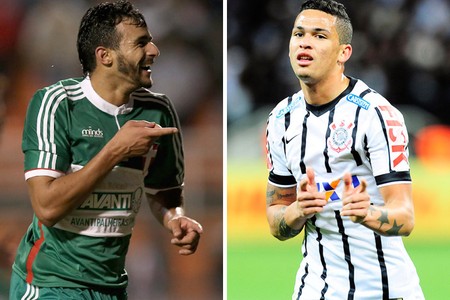 Henrique e Luciano, Palmeiras x Corinthians (Foto: Montagem sobre foto da Getty Images)