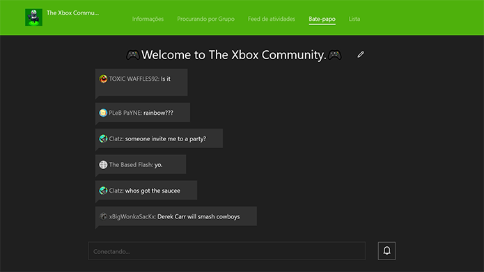 Converse com os usuários do clube no Xbox One (Foto: Reprodução/Murilo Molina)