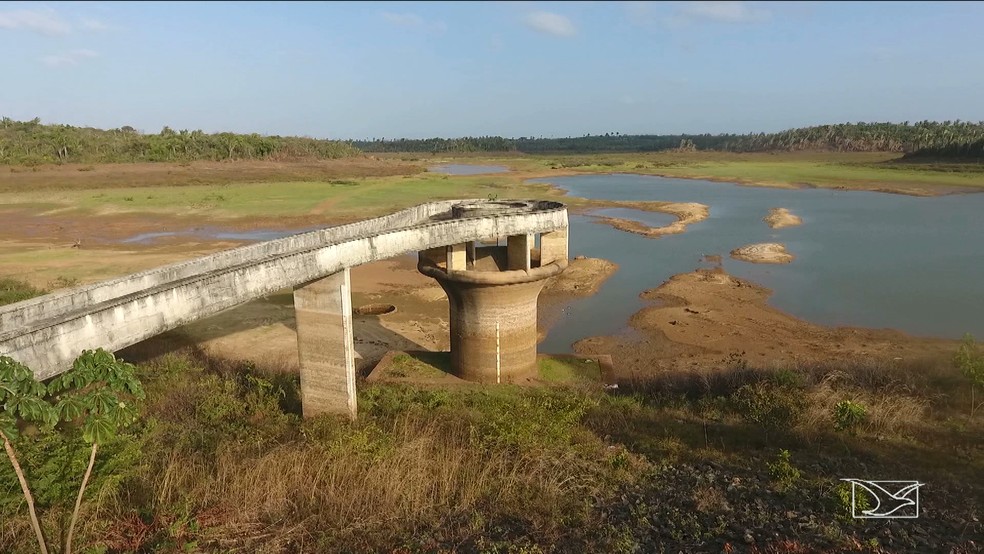 O Reservatório do Batatã não alcança um bom nível de água há nove anos (Foto: Reprodução/ TV Mirante)