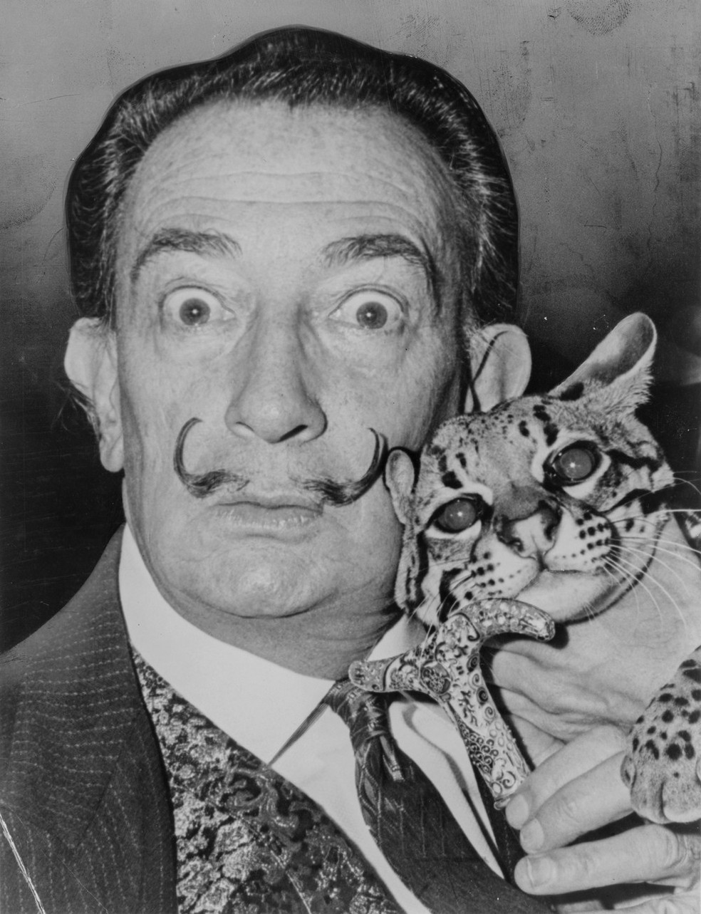 O pintor surrealista espanhol Salvador Dalí  (Foto: Roger Higgins/United States Library of Congress's Prints and Photographs division) )
