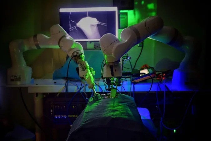Robô, cirurgia,  (Foto: Reprodução/Universidade Johns Hopkins)