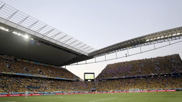Arena Corinthians durante jogo de abertura da Copa do Mundo (Foto: Agência EFE)