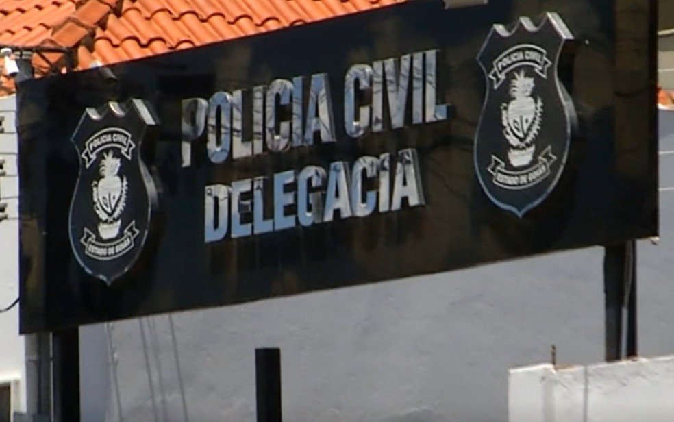 Delegacia de Caldas Novas, em Goiás — Foto: Reprodução/TV Anhanguera