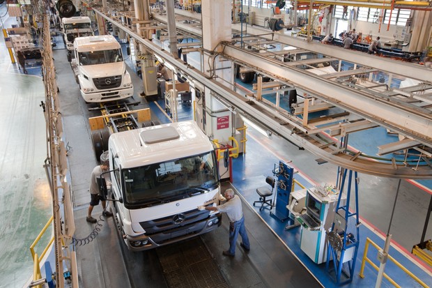 Fábrica de caminhões da Mercedes-Benz no ABC paulista ; unidade de caminhões da empresa alemã Daimler no Brasil (Foto: Divulgação)