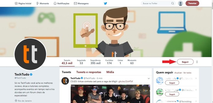 É muito comum empresas possuírem contas no Twitter para ficarem mais perto dos clientes (Foto: Reprodução/Clara Barreto) É muito comum empresas possuírem contas no Twitter para ficarem mais perto dos clientes (Foto: Reprodução/Clara Barreto)