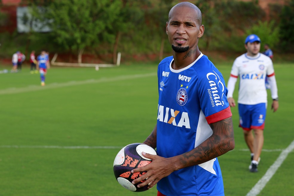 Wellington Silva jogou no Bahia em 2017 (Foto: Felipe Oliveira / DivulgaÃ§Ã£o / EC Bahia)