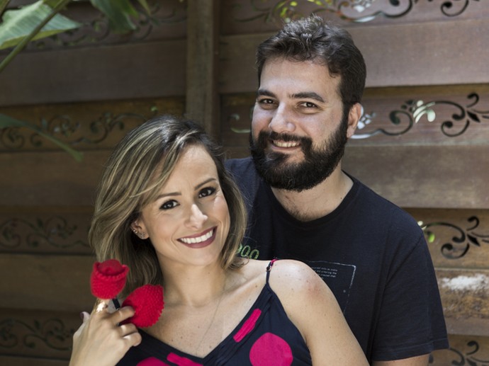 Duda Little com o marido, Rodrigo Martins Veiga (Foto: Ellen Soares / Gshow)