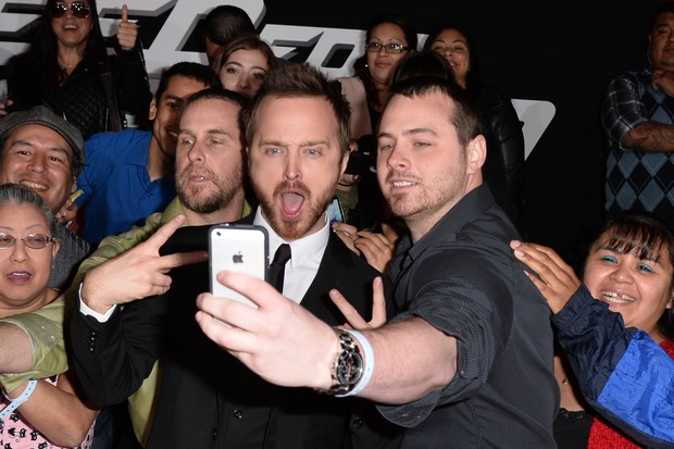 Aaron Paul em premiere de Need for Speed, em Hollywood (Foto: Getty Images)