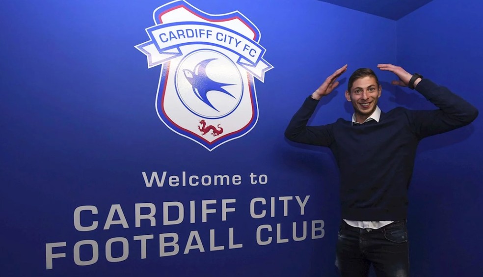 Emiliano Sala havia sido contratado pelo Cardiff &mdash; Foto: Reprodu&ccedil;&atilde;o Site Oficial Cardiff
