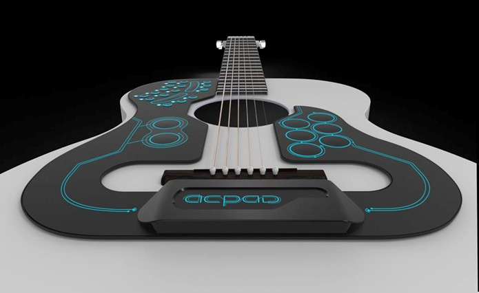 ACPAD é uma placa colada ao violão que adiciona sons ao instrumento (Foto: Reprodução/Kickstarter)