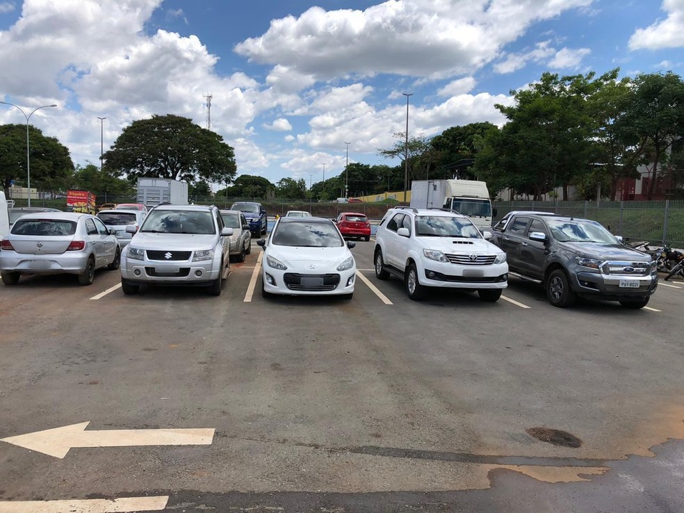 Ao todo, 18 veículos foram apreendidos, incluindo ônibus e um caminhão  — Foto: Polícia Civil do DF/Divulgação