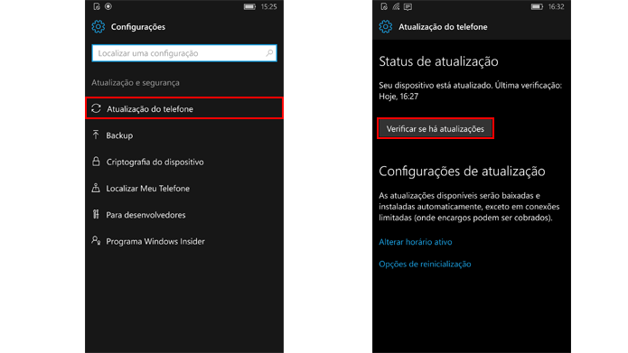 Windows Phone permite baixar novidades do sistema operacional (Foto: Reprodução/Windows)