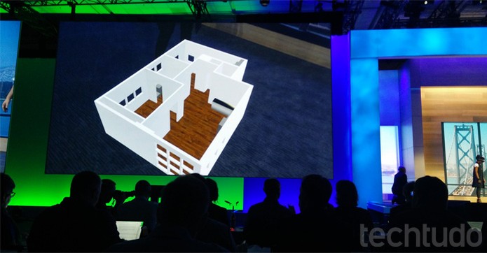 Hololens e softwares universais conseguem reproduzir objetos 3D como as paredes de uma casa (Foto: Elson de Souza / TechTudo)