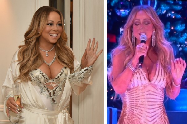 A cantora Mariah Carey, antes e depois da cirurgia bariátrica (Foto: Getty Images/YouTube)