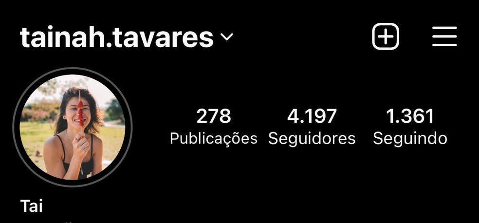 Mais de 100 seguidores foram perdidos no Instagram em menos de 30 minutos — Foto: Reprodução/Instagram Tainah Tavares
