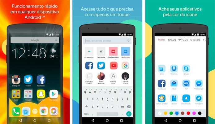 Yandex Launcher está totalmente em português (Reprodução/Google Play)