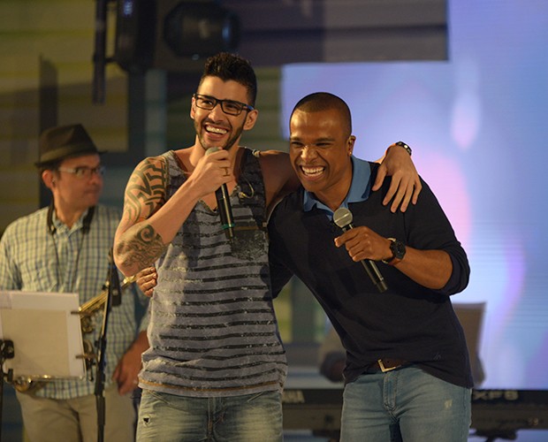 Gusttavo Lima e Alexandre Pires (Foto: Camila Serejo / Gshow)