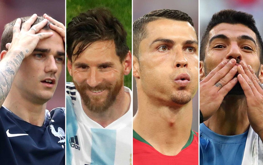 Griezmann, Messi, CR7 e Suárez  (Foto: Carl Recine, Lee Smith, Michael Dalder e Ricardo Moraes / Reuters)